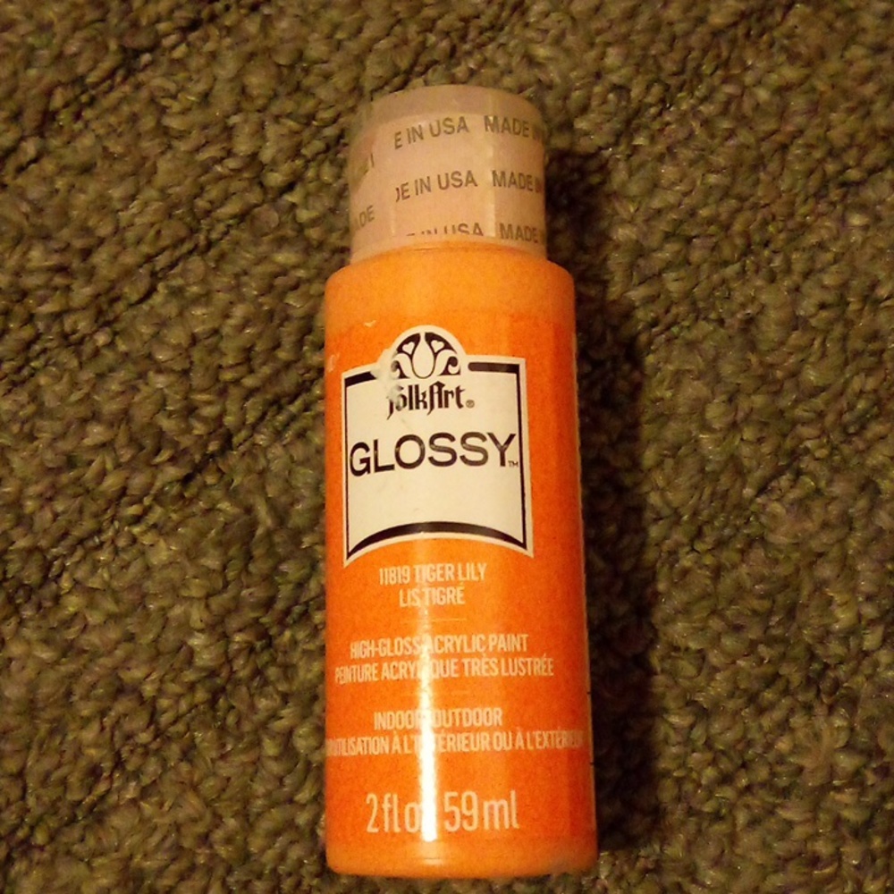 🆕 TIGER LILY HIGH GLOSS ACRYLIC PAINT (INDOOR/OUTDOOR) 2 FL. OZ.